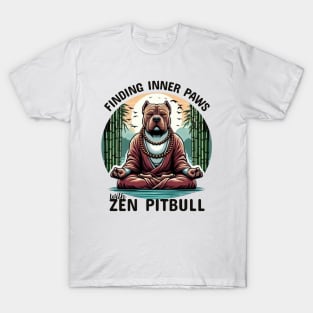 Funny Pitbull doing Yoga Dad T-Shirt